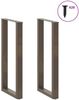 vidaXL Bartischbeine U-Form 2 Stk. Naturstahl 40x(100-101) cm Stahl 4013231 Bild 3