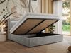 Polsterbett GOLD 5 CLASSIC 180 x 200 cm mit LED-Beleuchtung & Bettkasten, Doppelbett inkl. Lattenrost, Metall-Lift-System & Stauraum, Pocket Matratze - Hellgrau Velvet - VIRE LUX Bild 3
