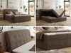 Boxspringbett DAGOS 120 x 200 cm mit Kopfteil, Lattenrost und Stauraum – Doppelbett mit Matratze & Topper Visco , stabile Konstruktion, Bettkasten, modernes Design - Braun Velvet - H3 Bild 2