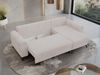 Ecksofa Wohnzimmer aus Cordstoff mit Schlaffunktion - HUGO-lin - Weiß Velours Bild 3