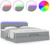 vidaXL Ottoman-Bett mit Matratze & LEDs Hellgrau 160x200 cm Stoff 3312319 Bild 5