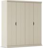 rauch Frieda, Kleiderschrank im Landhausstil, 4-türig, mit 2 Kleiderstangen und 2 Einlegeböden, Farbe Beige, BxHxT 181x203x56cm Bild 3