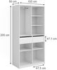 Kleiderschrank Elmo Weiß 100 x 200 cm mit 2 Schubladen Vicco Bild 3