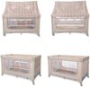 Lorelli Reisebett Sweet Home 2 Ebenen Laufstall mit Dach faltbar Räder Matratze beige Bild 4