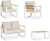 Garten-Set Orendra Aluminium, modern gepolstert, Weiß Beige, für 4 Personen, inkl. Kissen Bild 5