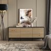Lowboard Eliza Goldkraft Eiche/Anthrazit 150 x 60 cm mit 3 Schubladen Vicco Bild 3