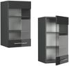 Küchenglasschrank Fame-Line Anthrazit Hochglanz 40 cm Vicco Bild 5