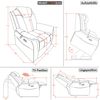 M MCombo Fernsehsessel mit Aufstehhilfe Elektrisch, 2 Rollen für Mobilität, Massage & Heizung, Verstellbare Kopfstütze, Sessel mit Aufstehhilfe 35D Vollschaum-Sitzkissen 7269 (Stoff, Beige) Bild 3