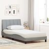 vidaXL Bett mit Matratze "Hanko" Hellgrau 100x200 cm Stoff 3310510 Bild 3