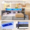 Flieks Daybett, Polsterbett 140×190cm mit LED, Aufladen, 2 Schubladen und Polsterbank Bild 3