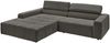 KAWOLA Sofa RENO Ecksofa Feincord anthrazit mit motorischem Sitzvorzug Longchair links 68 x 217 x 258 cm Bild 4