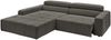 KAWOLA Sofa RENO Ecksofa Feincord anthrazit mit motorischem Sitzvorzug Longchair links 68 x 217 x 258 cm Bild 5