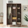 Kleiderschrank Norg 191 x 120 x 52 cm 2 Türen 8 Fächer Walnussoptik [en. casa] Bild 4