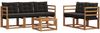 vidaXL Outdoor-Sofagarnitur mit Kissen 6 pcs Natürlich und Schwarz 3368391 Bild 2