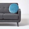 Homescapes Dekokissen Samt Kissen, 40 cm rund, himmelblau Bild 3