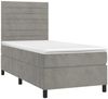 vidaXL Boxspringbett mit Matratze & LED Hellgrau 90x200 cm Samt 3136161 Bild 3