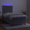 vidaXL Boxspringbett mit Matratze & LED Hellgrau 90x200 cm Samt 3136161 Bild 4