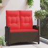 vidaXL Gartenbank Braun und Rot 105 x 60 x 112 cm Stahl und Polyester 42026856 Bild 3
