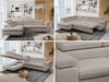 Mks Möbel 'Peter L-form' Ecksofa mit Bettfunktion, Bettkasten & einstellbaren Kopfstützen, Beige, Mikrofaser, links Bild 2