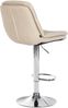 Barhocker MITUN - Stoff Creme 46x54x92 cm Silber | Barstuhl Höhenverstellbar Mit Lehne Drehbar Tresenhocker Tresenstuhl Kneipenhocker Kneipenstuhl Bild 2