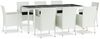 vidaXL 9-tlg. Garten-Essgruppe mit Kissen Weiß Poly Rattan 3187345 Bild 2