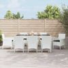 vidaXL 9-tlg. Garten-Essgruppe mit Kissen Weiß Poly Rattan 3187345 Bild 1