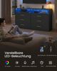 VASAGLE Kommode mit LED-Beleuchtung und Ladestation, 6 Schubladen, modern, Schlafzimmer Wohnzimmer, schwarz Bild 3