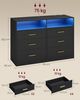 VASAGLE Kommode mit LED-Beleuchtung und Ladestation, 6 Schubladen, modern, Schlafzimmer Wohnzimmer, schwarz Bild 5