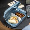 Koziol Lunchbox mit Trennsteg Pascal L, Biozirkulärer Kunststoff, Nature Flower Blue, 23 x 16 x 6 cm, 7152716 Bild 2