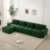 Modulares Sofa aus Cord mit rutschfester Basis & 1 Ottomane, grün Bild 3