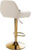 2er Set Barhocker BIKEL - Samt Creme 51x52x89 cm Gold | Barstuhl Höhenverstellbar Mit Lehne Drehbar Tresenhocker Tresenstuhl Kneipenhocker Bild 5