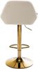 2er Set Barhocker BIKEL - Samt Creme 51x52x89 cm Gold | Barstuhl Höhenverstellbar Mit Lehne Drehbar Tresenhocker Tresenstuhl Kneipenhocker Bild 4