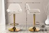 2er Set Barhocker BIKEL - Samt Creme 51x52x89 cm Gold | Barstuhl Höhenverstellbar Mit Lehne Drehbar Tresenhocker Tresenstuhl Kneipenhocker Bild 2