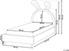 Kinderbett Kaninchen Samtstoff LALLIAS 90 x 200 cm Beige Bild 2