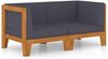 vidaXL 2-Sitzer-Sofa mit Dunkelgrauen Kissen Akazie Massivholz 3058113 Bild 2