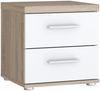 Nachtkommode >WINNIE< 2 Schubladen, Sonoma Eiche Dekor / weiss - 37,6x38,6x34,7cm (BxHxT) Bild 3