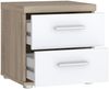 Nachtkommode >WINNIE< 2 Schubladen, Sonoma Eiche Dekor / weiss - 37,6x38,6x34,7cm (BxHxT) Bild 5