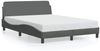 vidaXL Bettgestell Dover Dunkelgrau 135x190 cm Stoff 373326 Bild 2