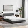 vidaXL Bettgestell Dover Dunkelgrau 135x190 cm Stoff 373326 Bild 1