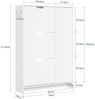 SoBuy FSR220-W Schuhschrank, Spanplatte, Melamin, Weiß, 84 x 121 x 24 cm Bild 3