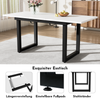 Erweiterbarer Esstisch, L140/180*W80*H75, Industriestil, rechteckiger, Kaffee-Freizeittisch, moderner einfacher Esstisch aus Eisen, Platzsparender multifunktionaler Esstisch,MDF, Weiß+Schwarz Bild 4