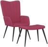 vidaXL Relaxsessel mit Hocker Weinrot Samt 327693 Bild 2