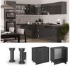 Eckunterschrank R-Line Anthrazit Hochglanz 86 cm ohne Arbeitsplatte Vicco Bild 2