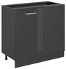 Eckunterschrank R-Line Anthrazit Hochglanz 86 cm ohne Arbeitsplatte Vicco Bild 4