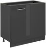 Eckunterschrank R-Line Anthrazit Hochglanz 86 cm ohne Arbeitsplatte Vicco Bild 5