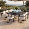 7-teiliges Esstisch- und Stuhlset für den Außenbereich für 6 Personen, Tisch aus gehärtetem Glas, geeignet für Mahlzeiten im Hinterhof, auf der Gartenterrasse Bild 3