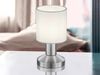 Kleine LED Tischlampe mit Touchfunktion & Stoffschirm Weiß, Höhe 18cm Bild 4