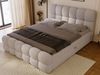 GRAINGOLD Modo Boxspringbett 140x200, mit gepolstertes Kopfteil, Doppelbett mit zwei Bettkästen, Velour-Stoff, Grau Bild 3