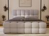 GRAINGOLD Modo Boxspringbett 140x200, mit gepolstertes Kopfteil, Doppelbett mit zwei Bettkästen, Velour-Stoff, Grau Bild 4