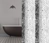Textil Duschvorhang Snake 240x200 cm weiss schwarz grau Schlangenmuster inkl. Duschvorhangri Bild 1